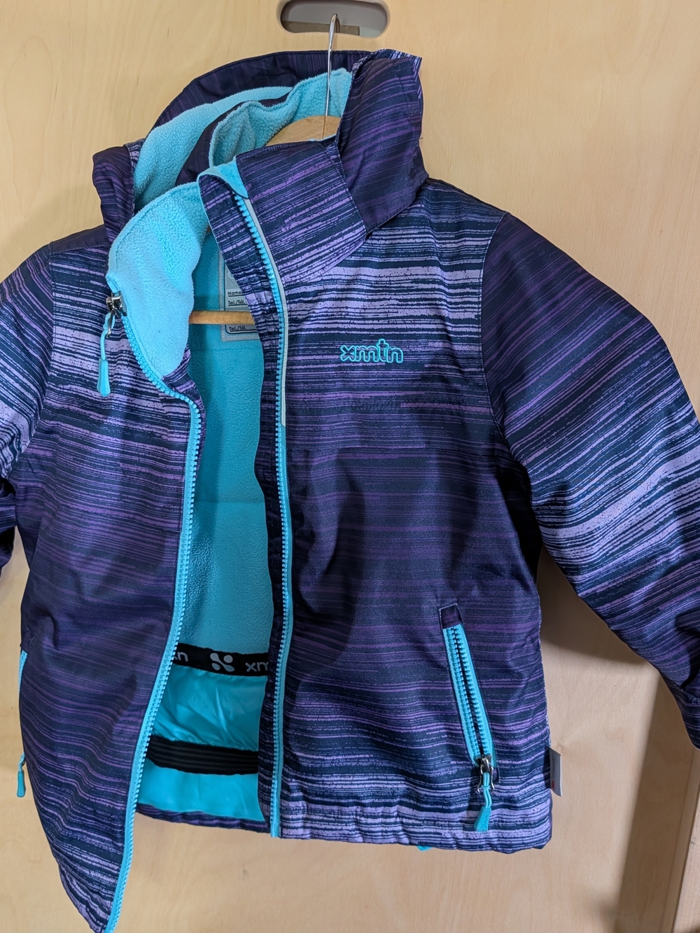 Xmnt Kids' Purple & Turquoise Striped Insulated Jacket
